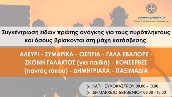 ξυλόκαστρο συγκέντρωση τροφίμων